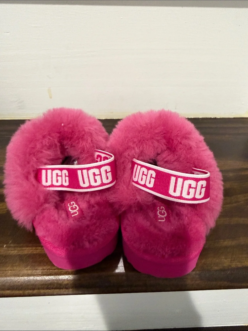 UGG Kids Hot Pink Cozy Shearling Slippers
